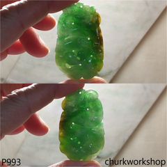 Green jade dragon pendant