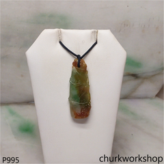 Multi-color jade bamboo pendant