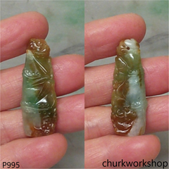 Multi-color jade bamboo pendant
