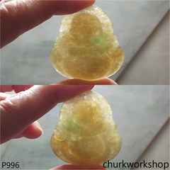 Brownish jade happy Buddha pendant