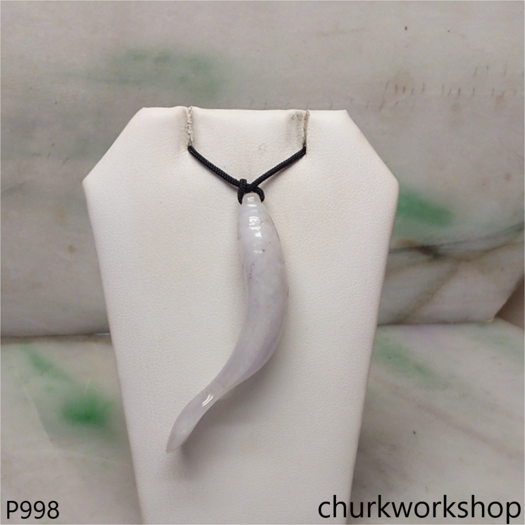 Pale lavender jade fish pendant