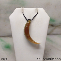 Brown jade fish pendant