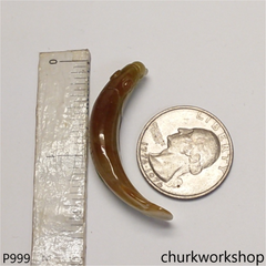 Brown jade fish pendant