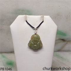 Small molt green jade happy Buddha pendant