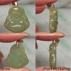 Small molt green jade happy Buddha pendant