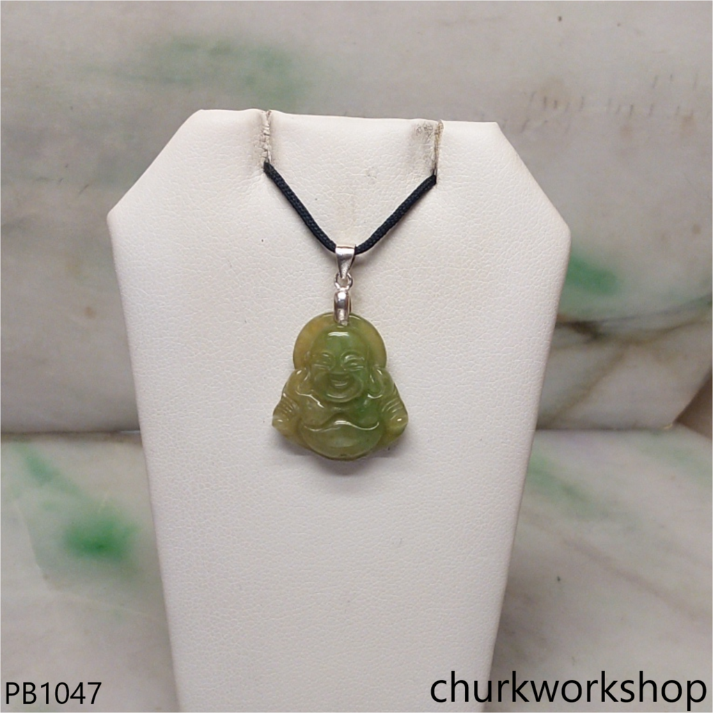 Small molt green jade happy Buddha pendant