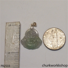 Small pale green jade happy Buddha pendant