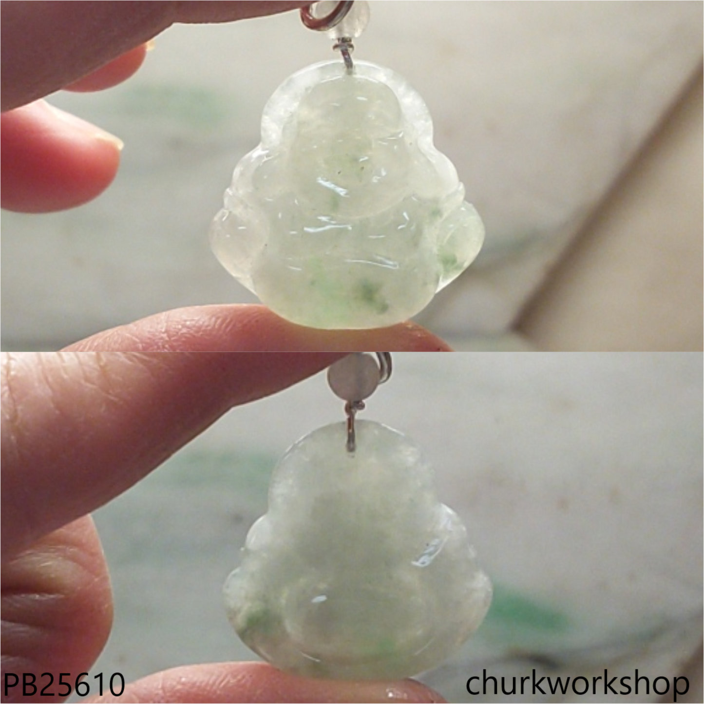 Light green jade happy Buddha