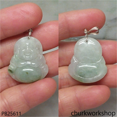 Light green jade happy Buddha