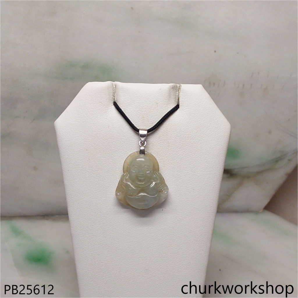 Light bluish green jade happy Buddha