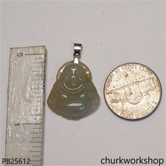 Light bluish green jade happy Buddha
