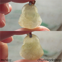Light bluish green jade happy Buddha