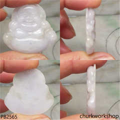 Pale lavender jade happy Buddha