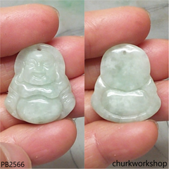 Light green happy Buddha pendant