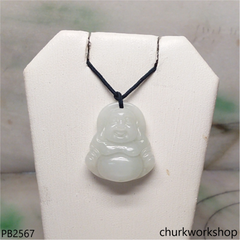 Pale green happy Buddha pendant