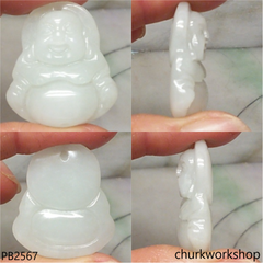 Pale green happy Buddha pendant