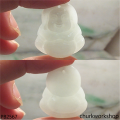 Pale green happy Buddha pendant