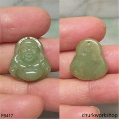 Small jade happy Buddha pendant