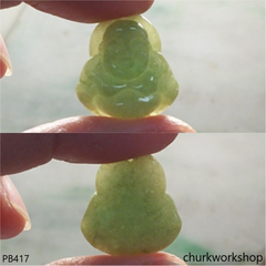 Small jade happy Buddha pendant