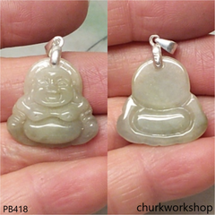 Small jade happy Buddha pendant