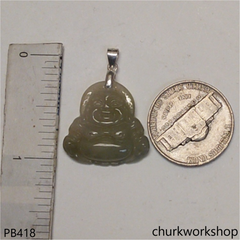 Small jade happy Buddha pendant