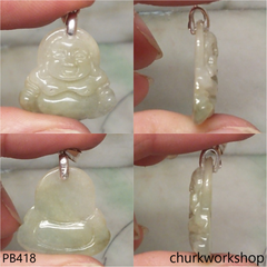 Small jade happy Buddha pendant