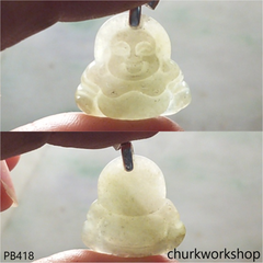 Small jade happy Buddha pendant