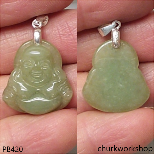 Small jade happy Buddha pendant