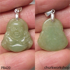 Small jade happy Buddha pendant
