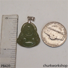 Small jade happy Buddha pendant