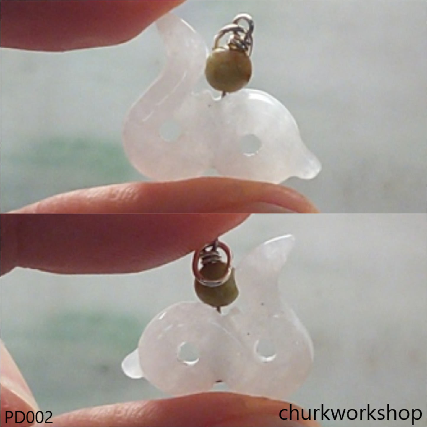 White jade snake pendant