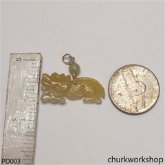 Light yellowish jade dragon pendant