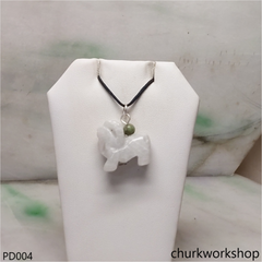 White jade goat pendant