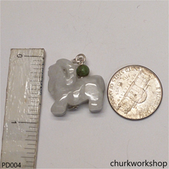 White jade goat pendant