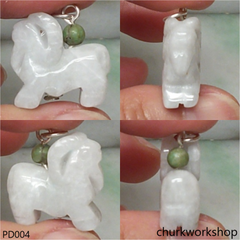 White jade goat pendant