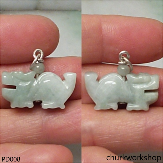 Light green jade dragon pendant