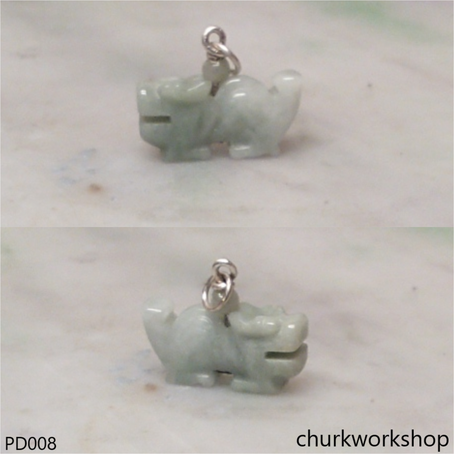 Light green jade dragon pendant