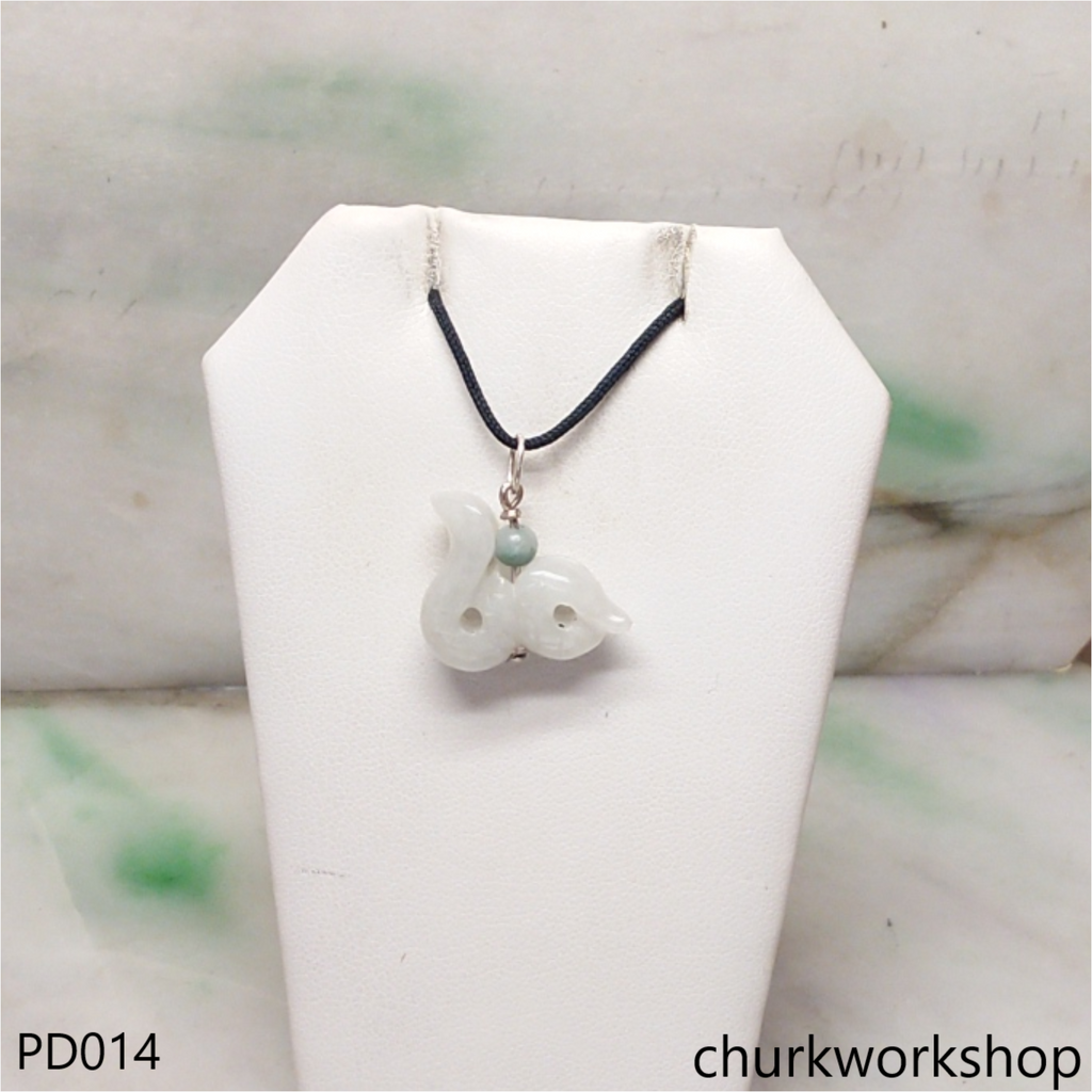 White jade snake pendant
