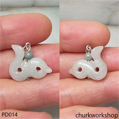 White jade snake pendant