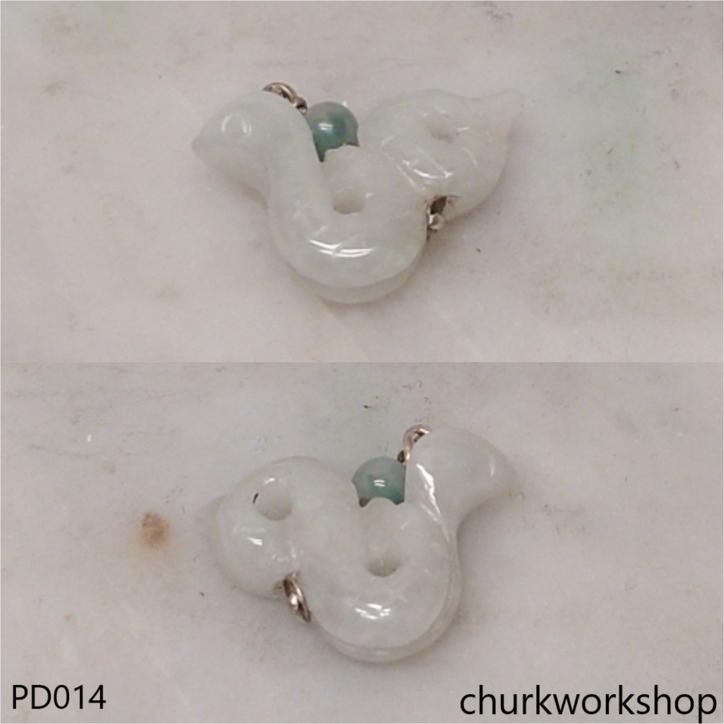 White jade snake pendant