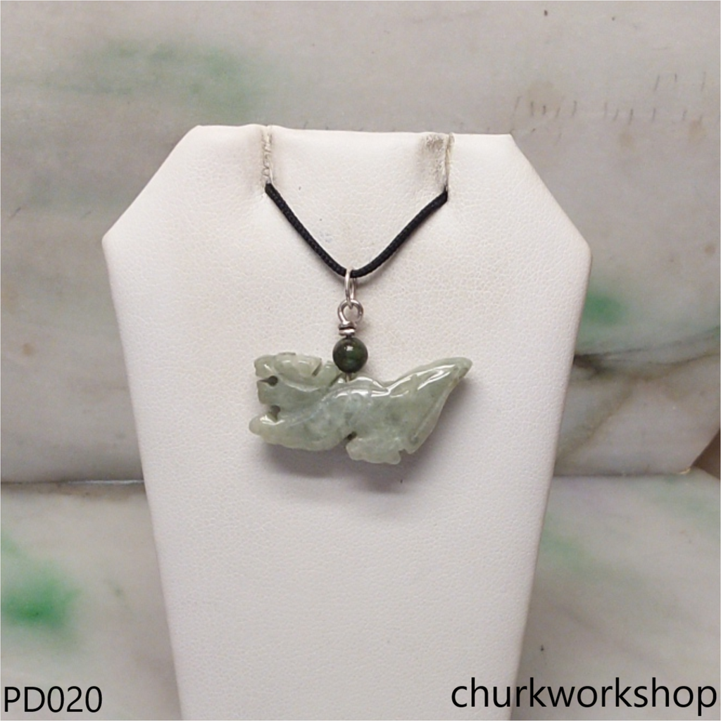 Bluish green jade dragon pendant