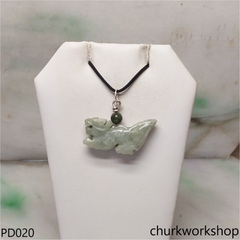 Bluish green jade dragon pendant