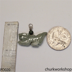 Bluish green jade dragon pendant