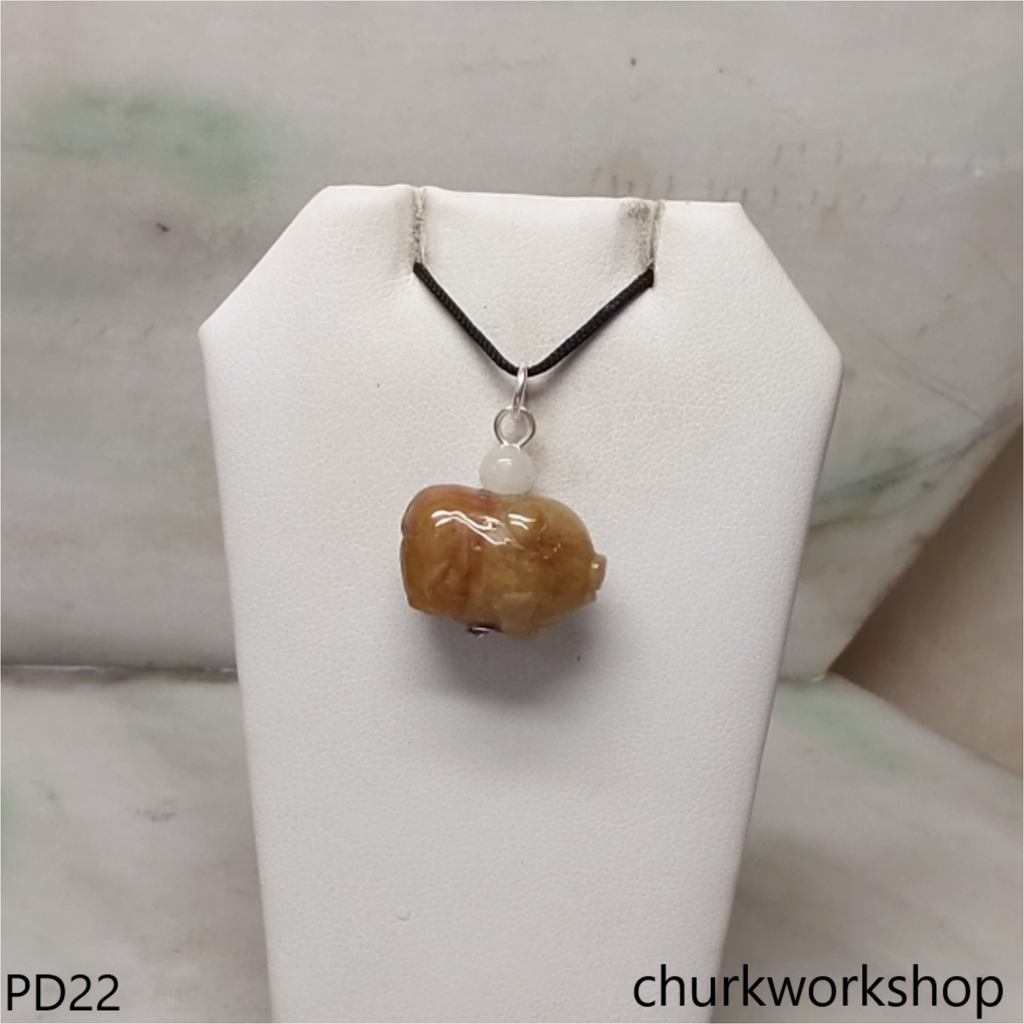 Brownish jade pig pendant