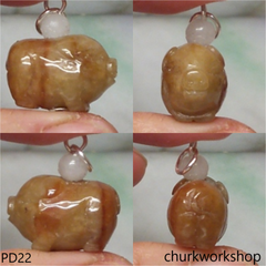 Brownish jade pig pendant
