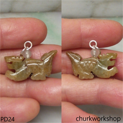 Brownish jade dragon pendant