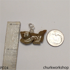 Brownish jade dragon pendant