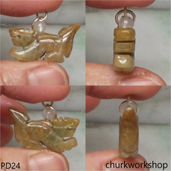Brownish jade dragon pendant