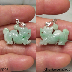 Light green jade dragon pendant