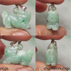 Light green jade dragon pendant